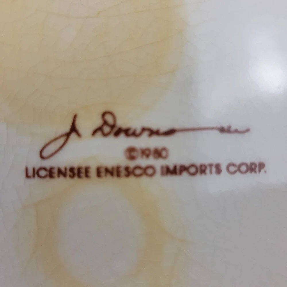 VTG 1980 Enesco J. Downs Market Street Ceramic House Canister Cookie‎ Jar Japan